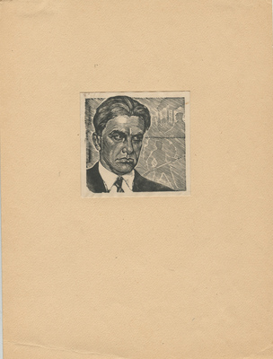 Критская Анна Михайловна. В.В. Маяковский. Портрет для фронтовых открыток (М.: Советский график, 1944)